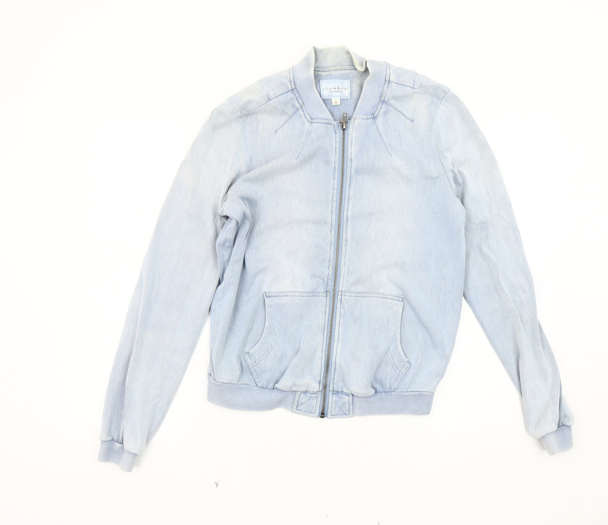 Chambray Los Angeles Women's Blue Bomber Jacket, Size S
