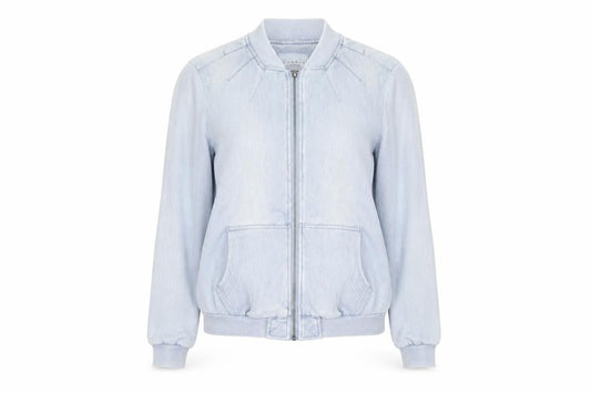 Chambray Los Angeles Women's Blue Bomber Jacket, Size S