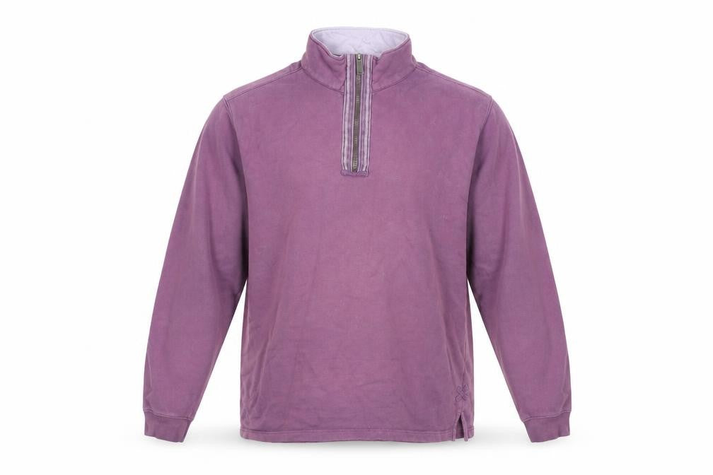 Cotton Traders Purple Unisex 1/4 Zip Sweatshirt L