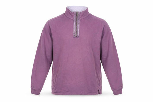 Cotton Mens Traders Purple 1/4 Zip Sweatshirt L