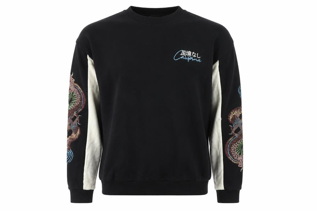 ASOS DESIGN Men's Black M Embroidered Pullover Sweatshirt
