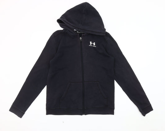 Under Armour Boys Black Hoodie XL Cotton-Poly Fleece