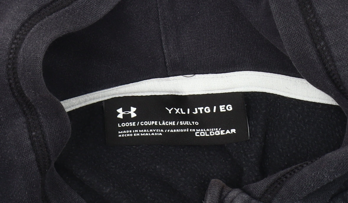 Under Armour Boys Black Hoodie XL Cotton-Poly Fleece