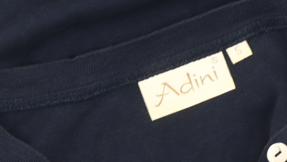 Adini Women's Blue V-Neck Long Sleeve Blouse