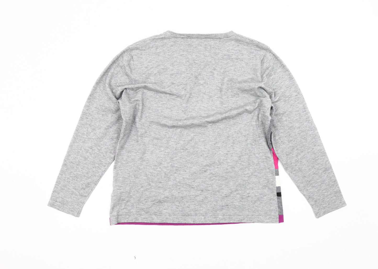 Bassini Women's Grey Colourblock Long Sleeve T-Shirt XL