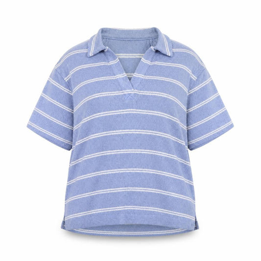 Marks and Spencer Women's Blue Striped Polo Size 14