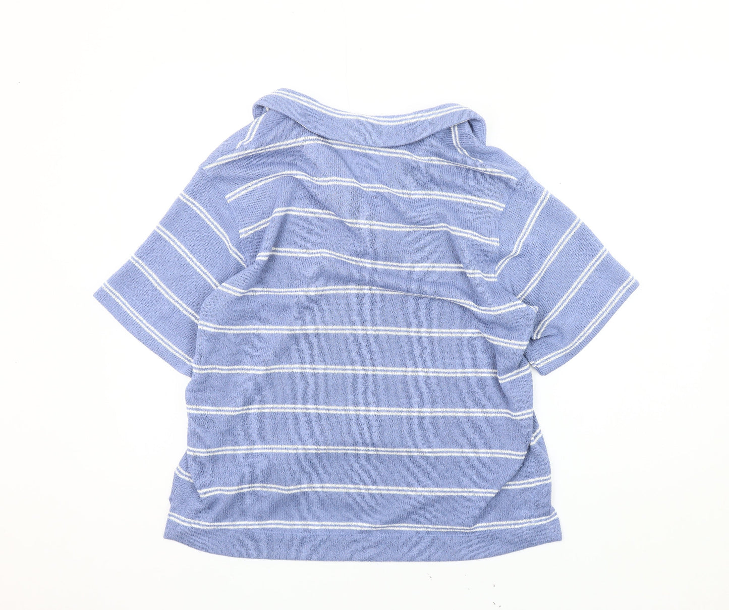 Marks and Spencer Women's Blue Striped Polo Size 14
