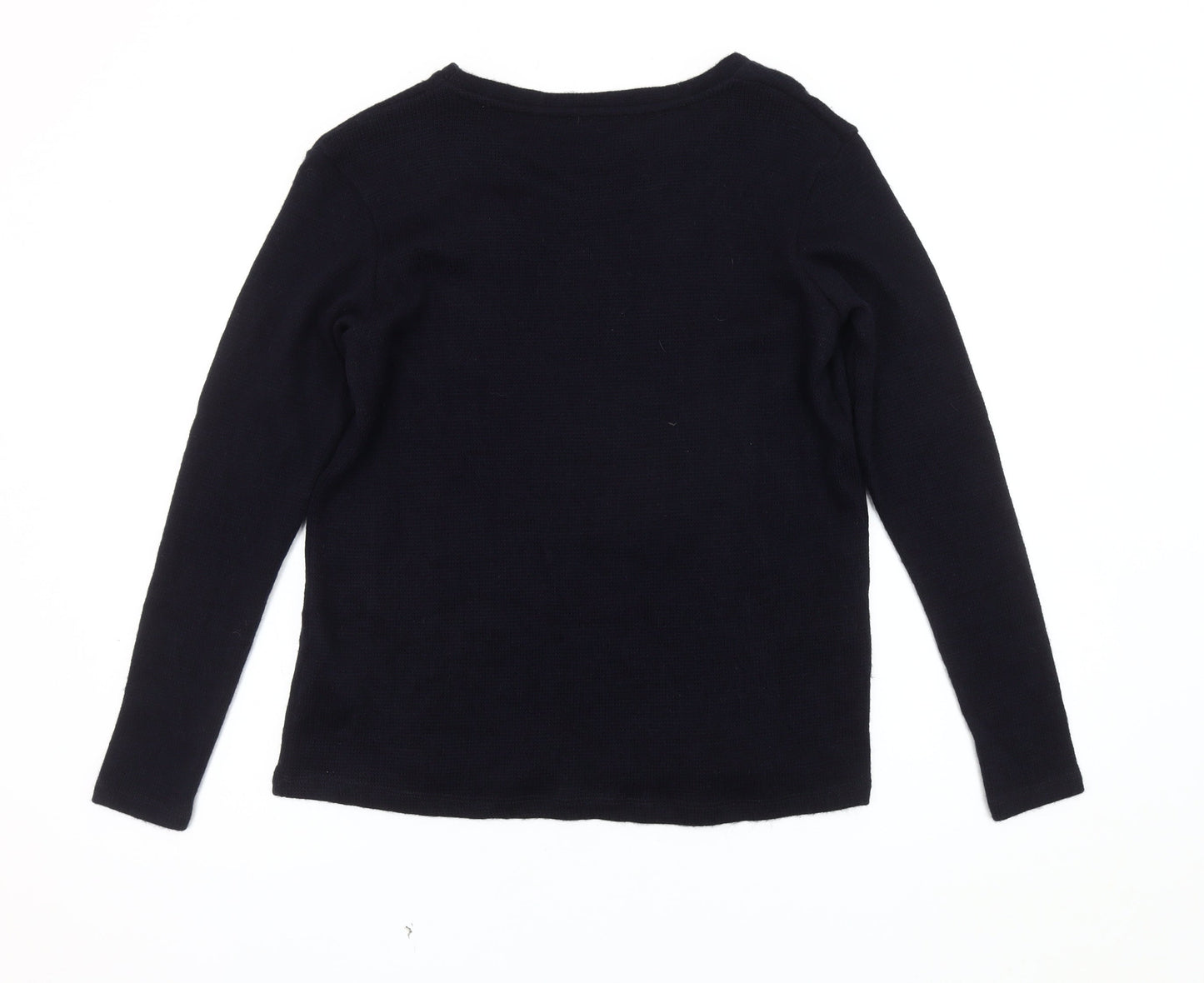 ZARA Women's Black Embroidered Pullover Jumper UK 10