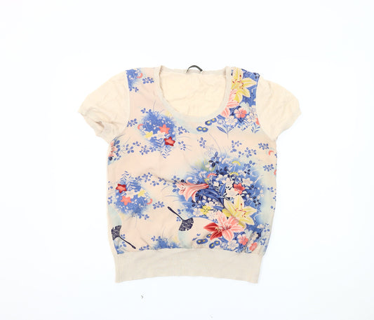 Oasis Women's Multicoloured Floral Pullover Knit Jumper M