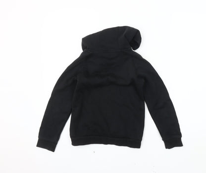 Back view of Adidas boys’ black pullover hoodie, xs, logo accent