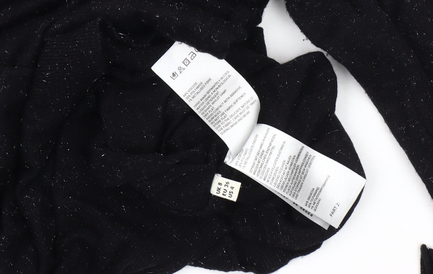 Whistles Black Knit Dress - UK 8, Long Sleeve, Women