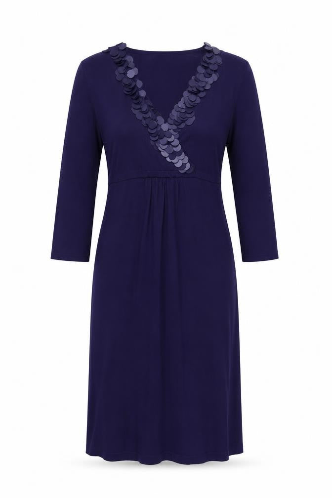 Boden Women's Blue V-Neck Sequin Dress Size 12