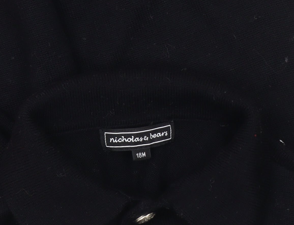 Nicholas & Bears Unisex Black Wool Jumper 18-24 Months