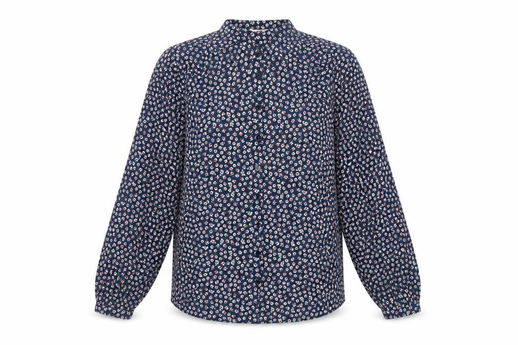 Marks & Spencer Women's Blue Floral Button-Up Shirt