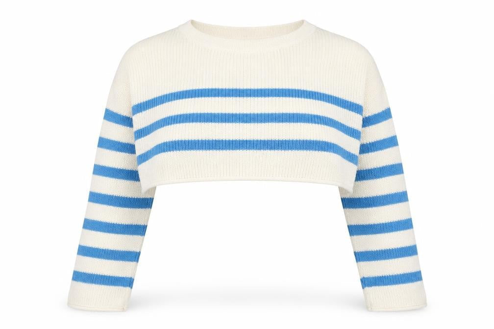 Zara Women's Ivory Striped Pullover Jumper S