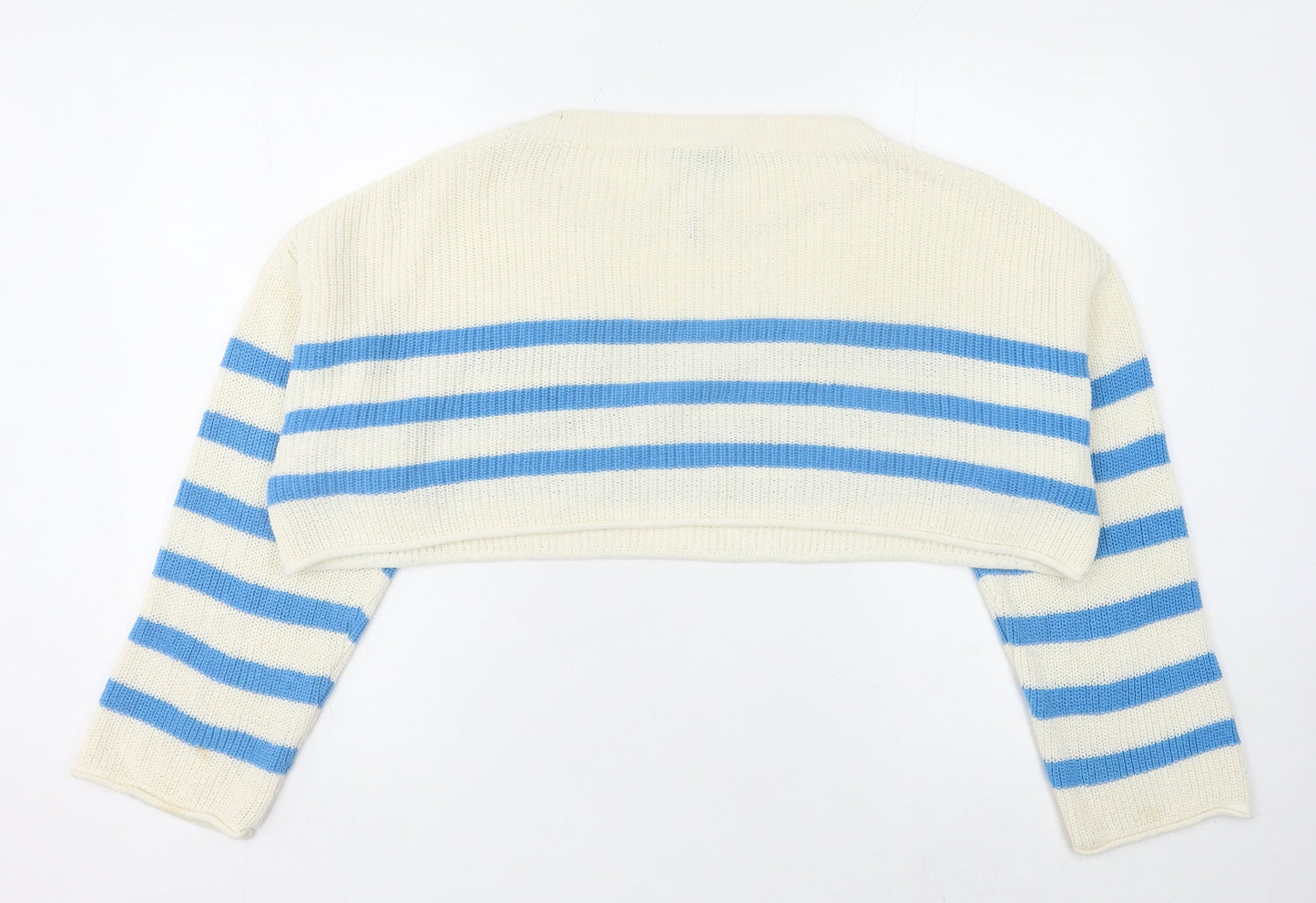 Zara Women's Ivory Striped Pullover Jumper S