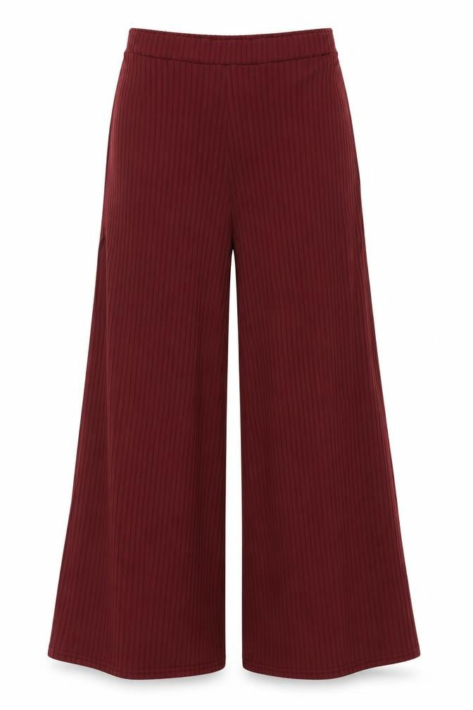 New Look Women's Red Wide-Leg Striped Trousers Size 6