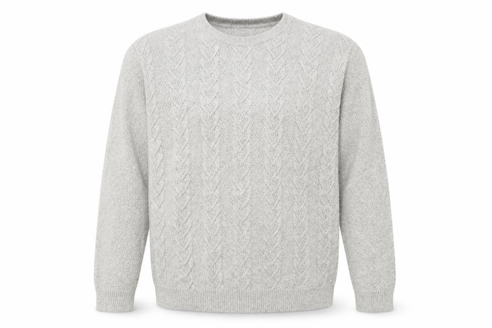 Marks & Spencer Men's Grey Cable-Knit XL Pullover