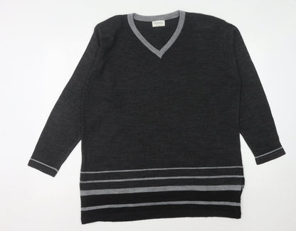 Additional front view of C&A Women's Grey V-Neck jumper, size 14