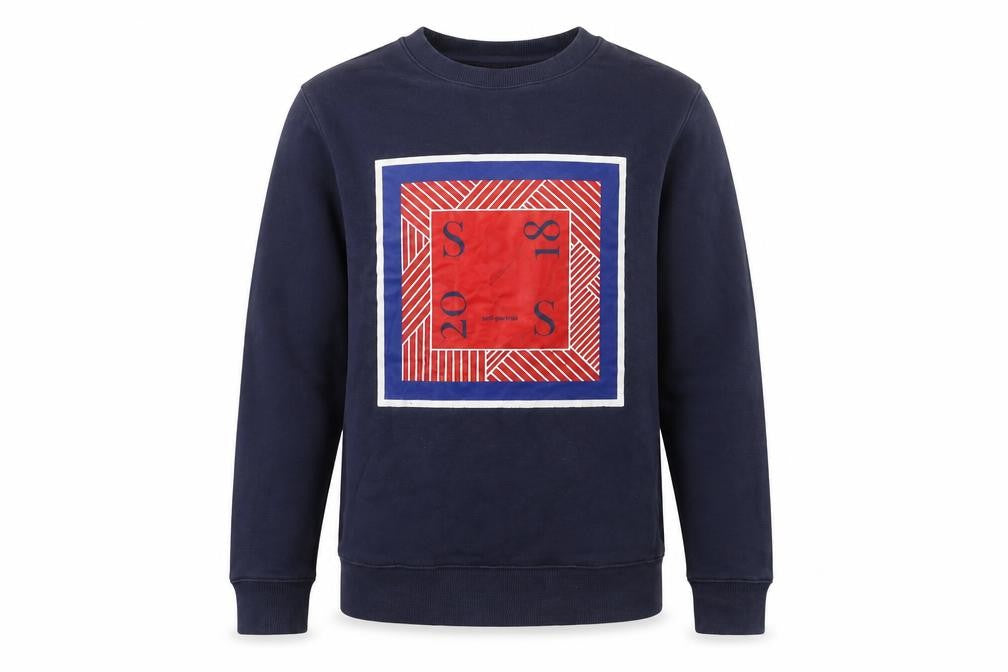 Self-Portrait Men's Blue Graphic Pullover Sweatshirt L