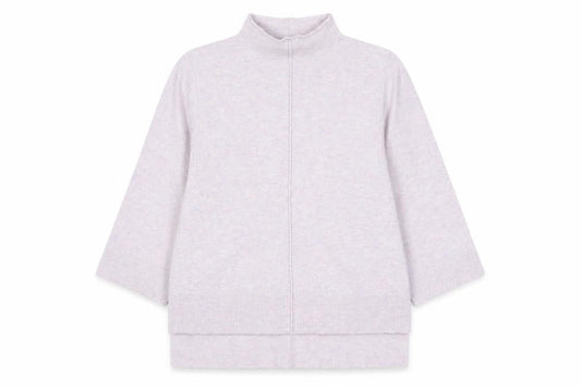 Front view of French Connection Women's Pink High Neck Cardigan, size S