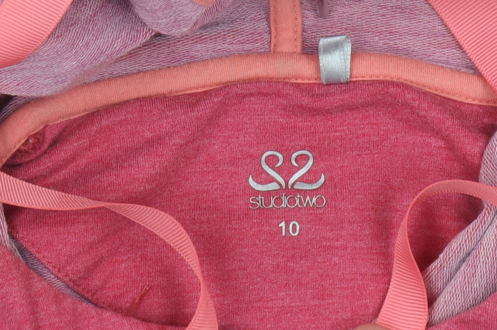 Studio Two Women’s Pink Pullover Hoodie, Size 10, Casual