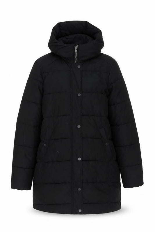 L.O.G.G. Women's Black Hooded Puffer Jacket, Size S
