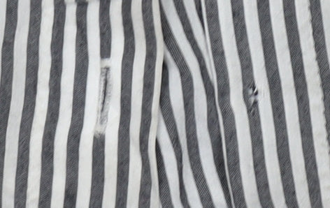 Zara Women's Striped Button-Up Shirt, Size 12, Black