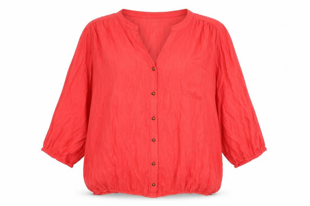 Wallis Women's Red XL Blouse Casual Button 3/4 Sleeve