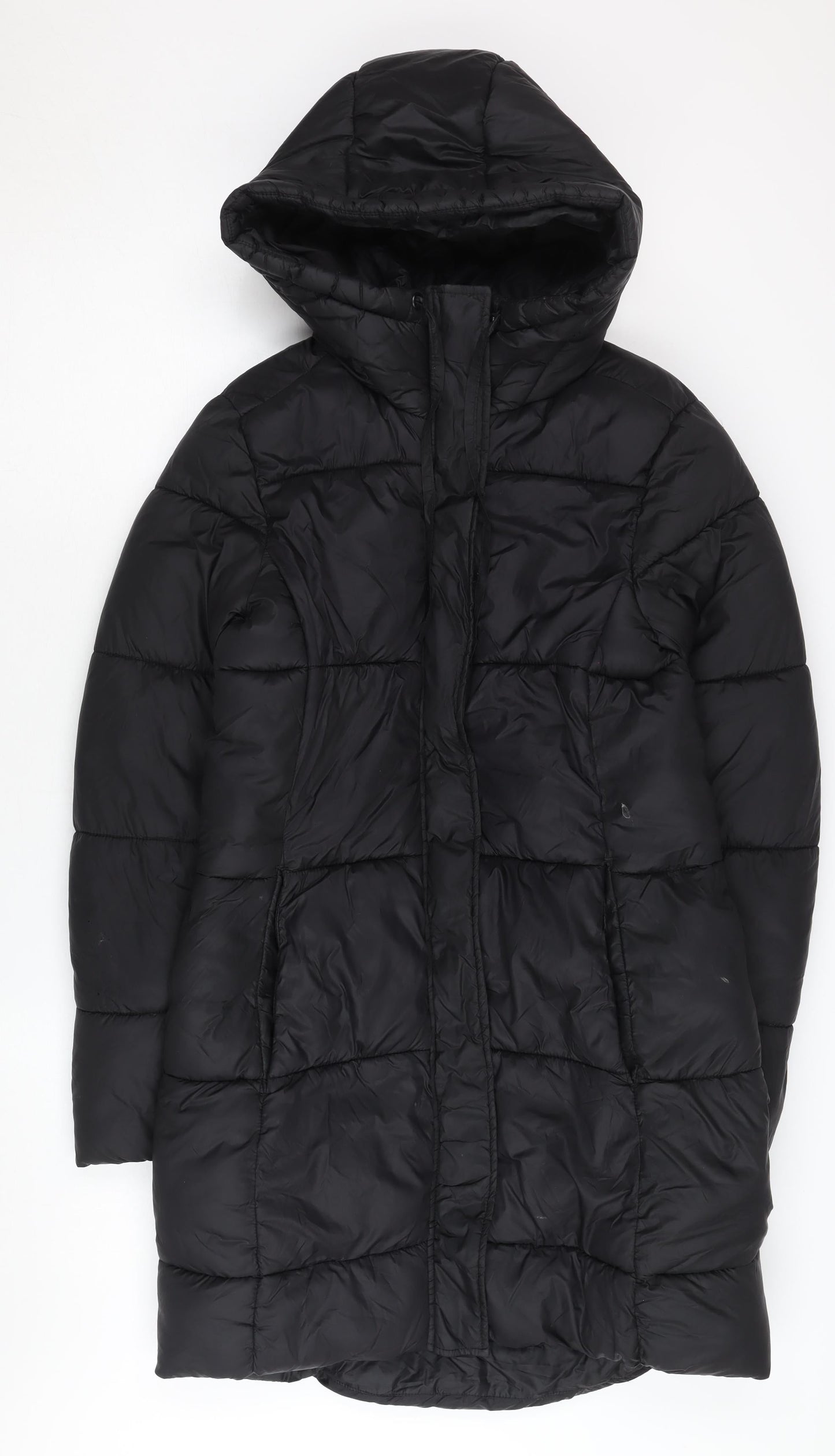 H&M Women's Black XS Puffer Jacket Coat Winter Hooded