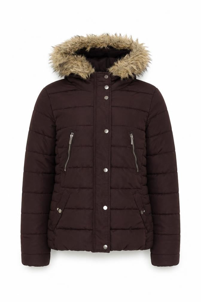 H&M Women's Brown Puffer Jacket Size 10