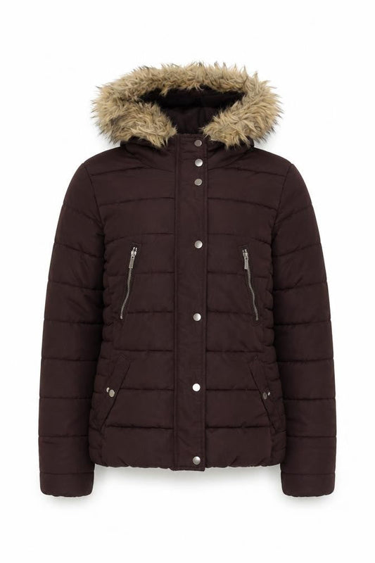 H&M Women's Brown Puffer Jacket Size 10