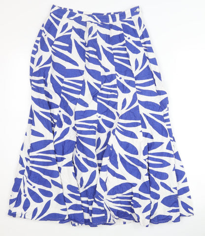 Additional front view of Roman Women's Blue A-Line Midi Skirt, size 10