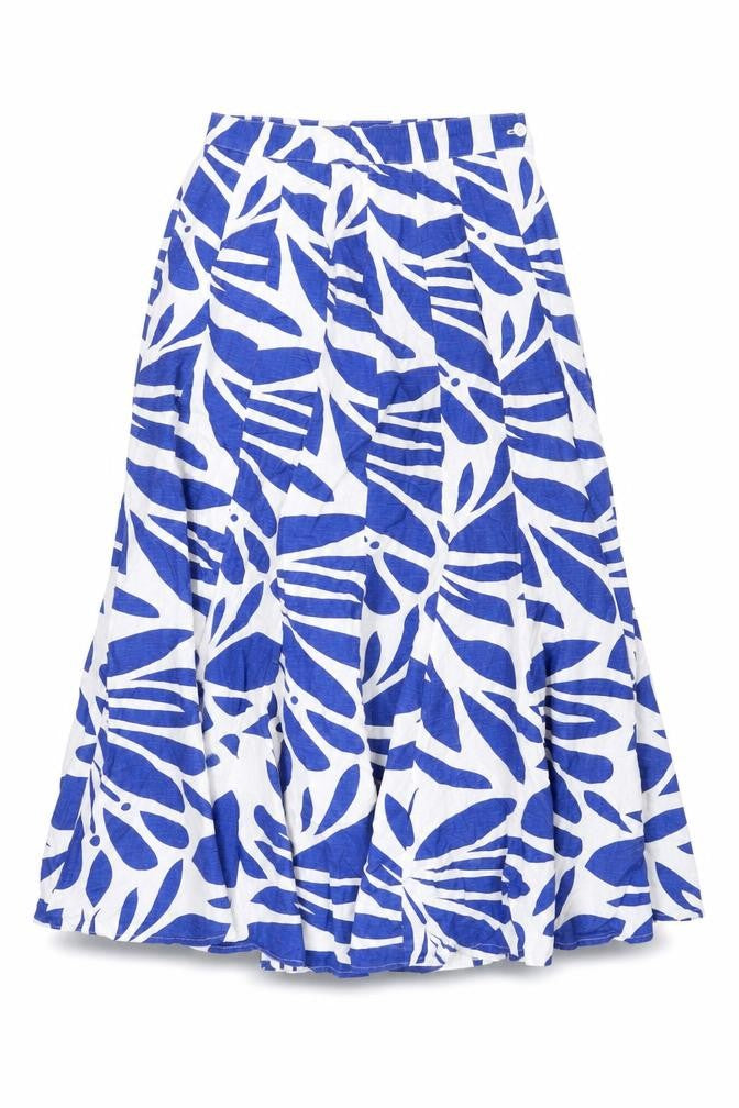 Roman Women's Blue A-Line Midi Skirt, Size 10