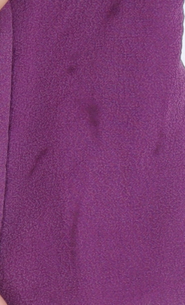 Warehouse Women's Purple Ruffle Tunic Blouse Size 14