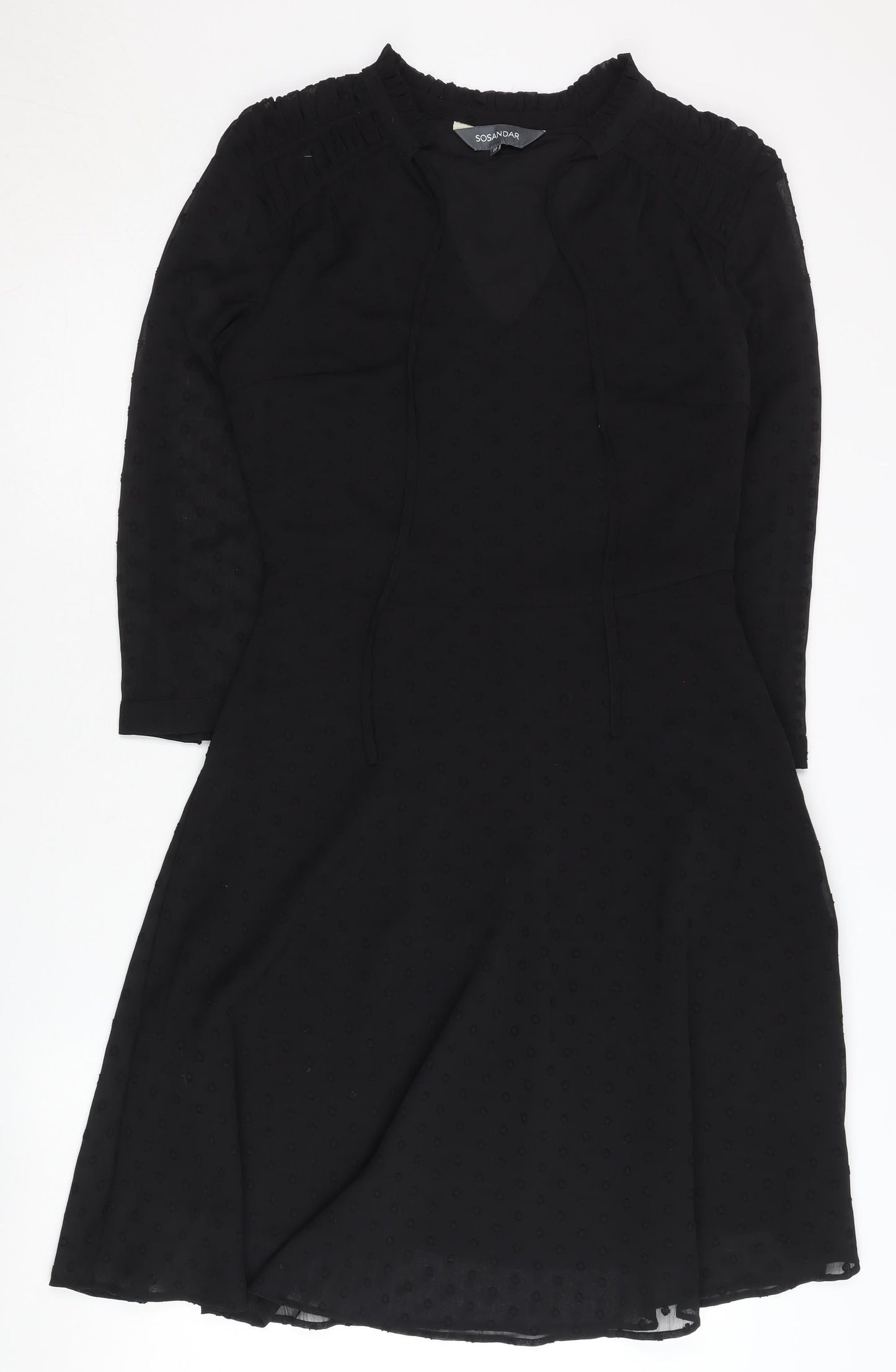 Sosandar Women's Black V-Neck Dress Size 10