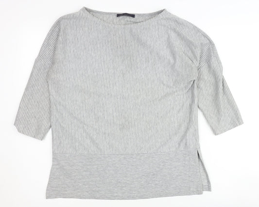 Marks and Spencer Women's Grey Striped Pullover Jumper Size 10
