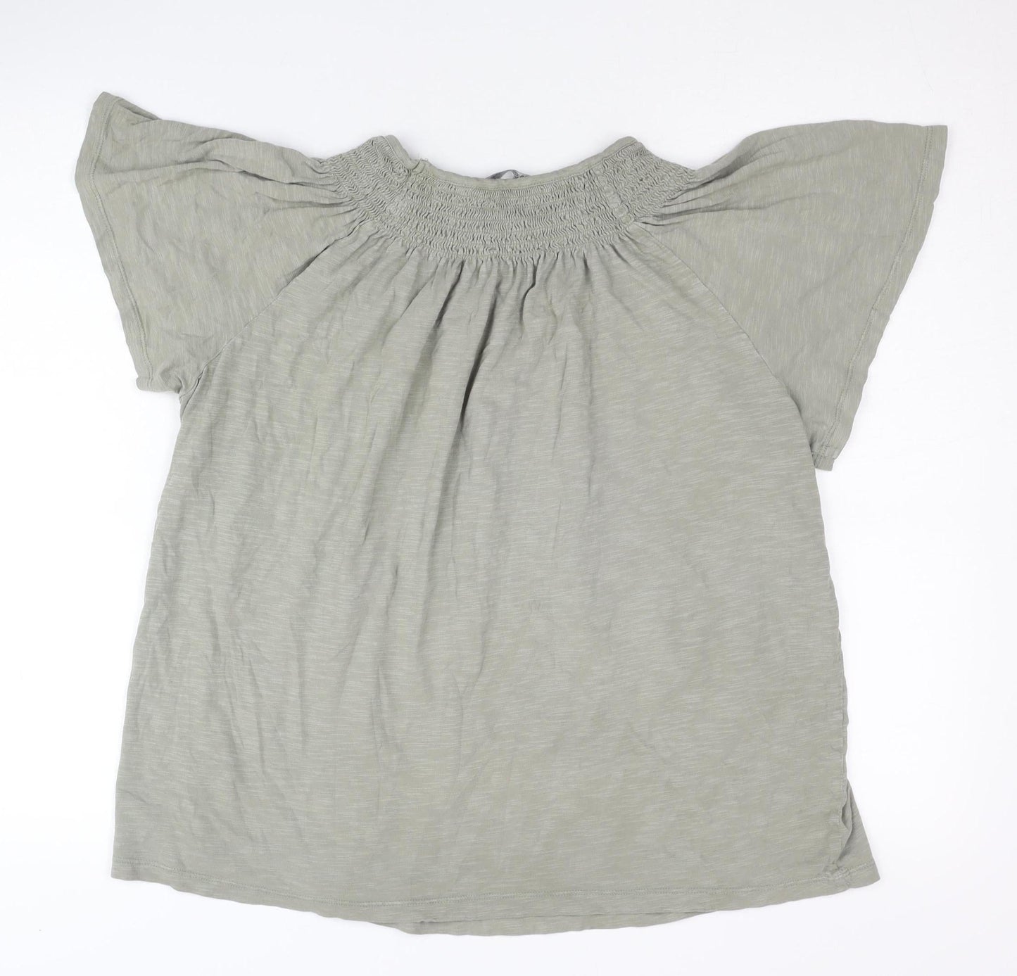 Marks and Spencer Women's Green Top, Size 16, 100% Cotton