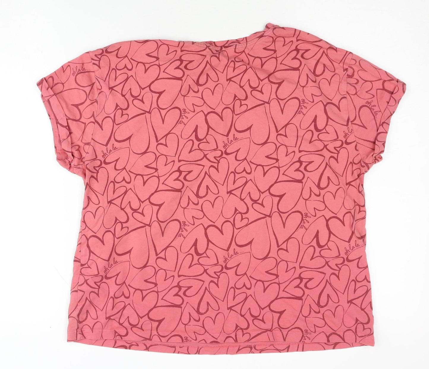 Marks and Spencer Pink Heart Print T-Shirt M