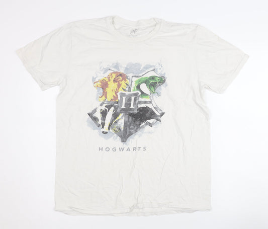 Harry Potter Men's White Large Hogwarts T-Shirt