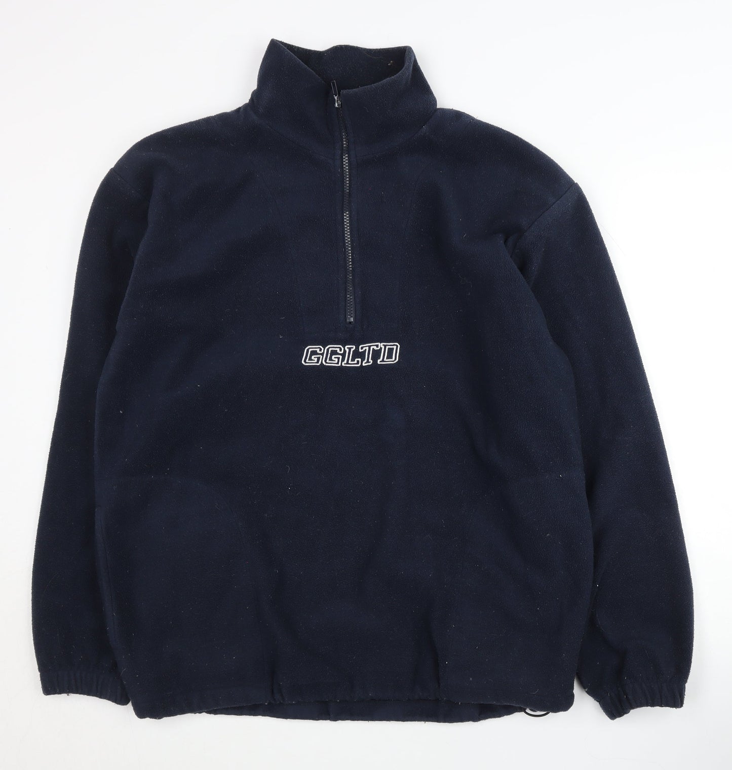 G&G Men's Blue Mock Neck Fleece Sweatshirt Large
