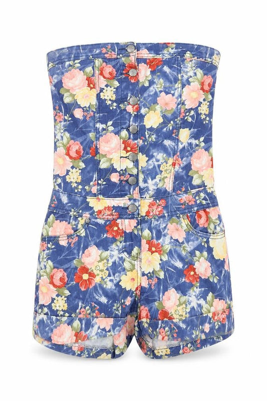 Parisian Women's Multicoloured Floral Playsuit - Size 10