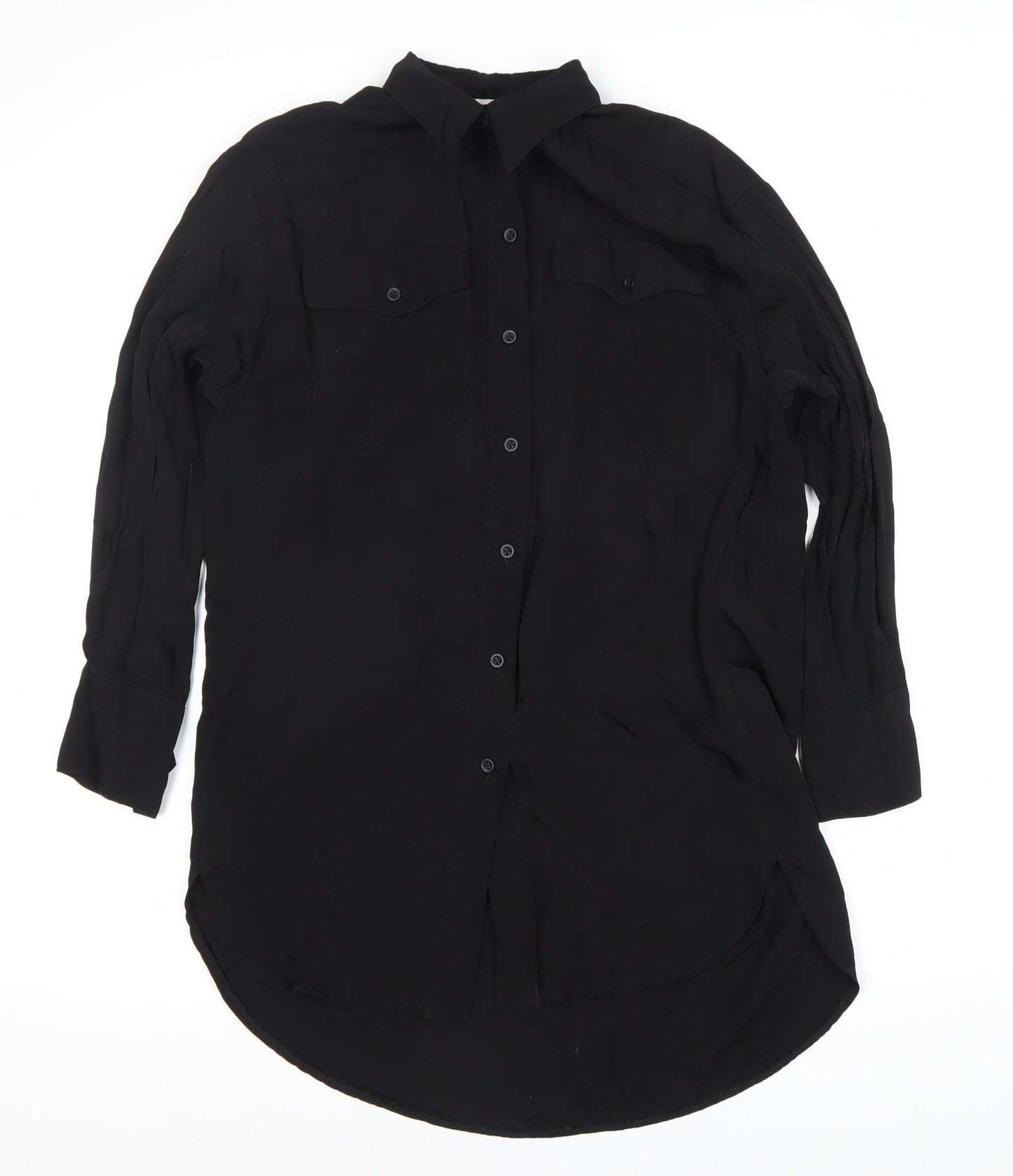 Topshop Women's Black UK 4 Button-Up Shirt