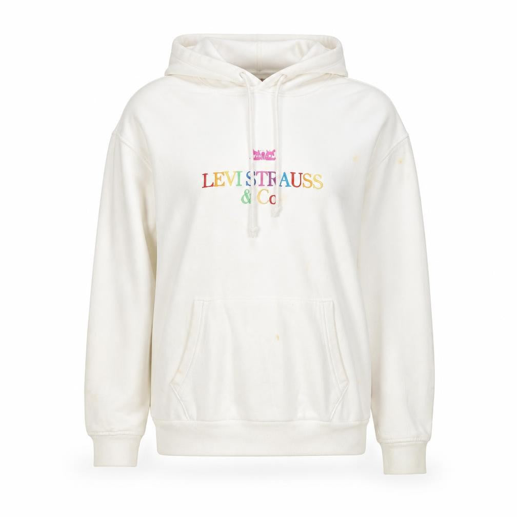 Levi's Women's White Pullover Hoodie - Size S, Logo Design