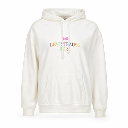Levi's Women's White Pullover Hoodie - Size S, Logo Design