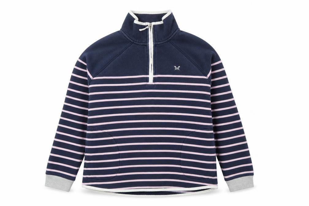 Crew Clothing Women's Blue Striped Pullover Sweatshirt 12