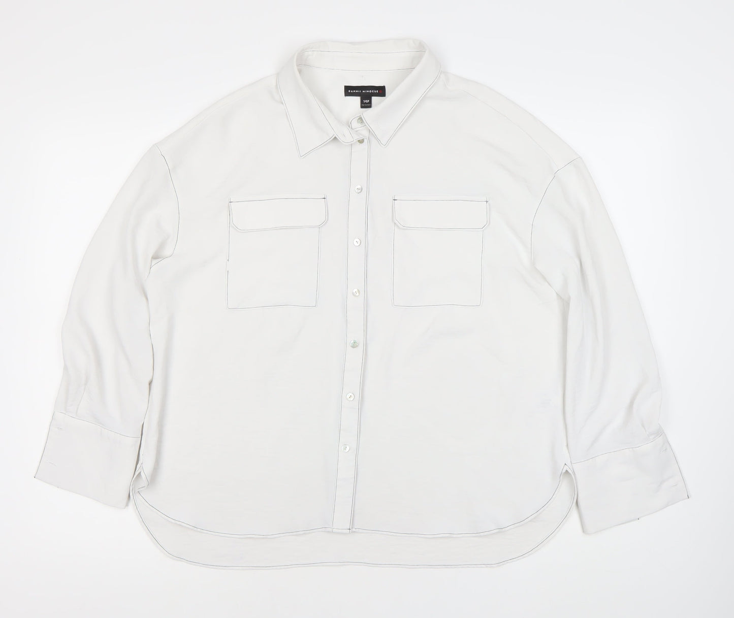 DANNI MINOGUE Women’s White Button-Up Shirt Size 14P
