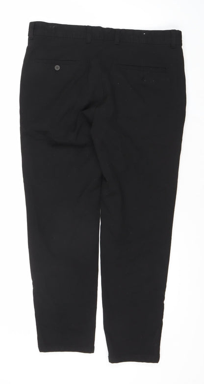 Zara Men's Black Straight Trousers Size 32