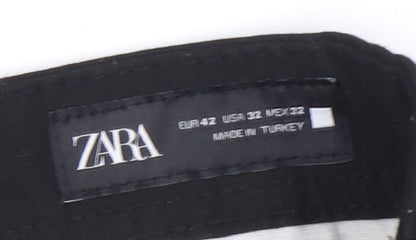 Zara Men's Black Straight Trousers Size 32