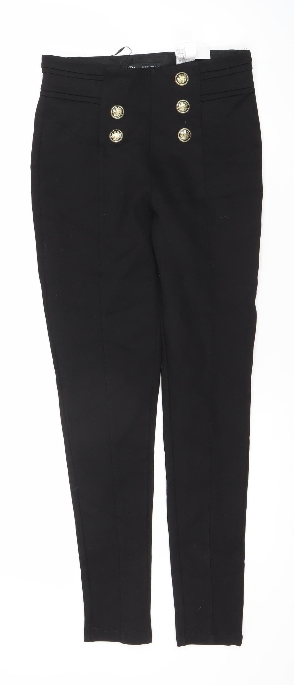 Zara Women's Black Leggings S - Button Accents